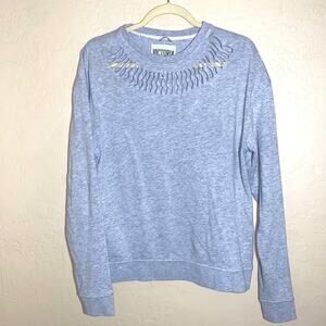 Victoria sport grey distressed pullover sweatshirt
